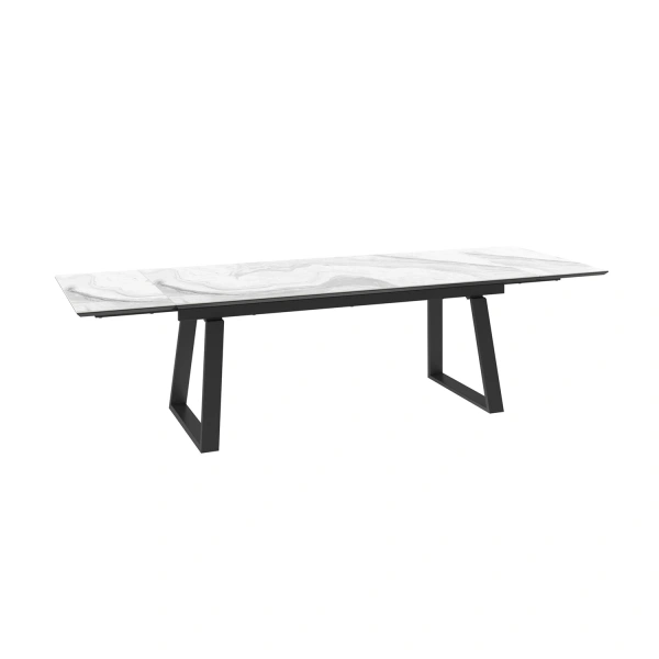 Стол MILANA-200, раздвижной 200(45+45)x98, MILKY WAY PREMIUM CER/ЧЕРНЫЙ